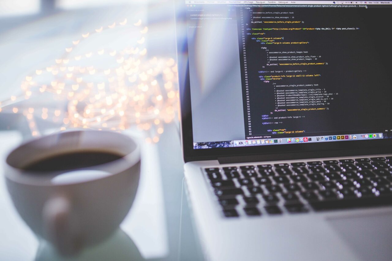 Code on screen coffee mug min